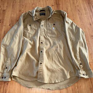 Carhartt Men's Rugged Flex Relaxed Fit Long Sleeve Canvas work shirt TW3554-M  L